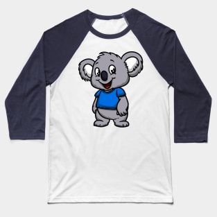 Cute Anthropomorphic Human-like Cartoon Character Koala in Clothes Baseball T-Shirt